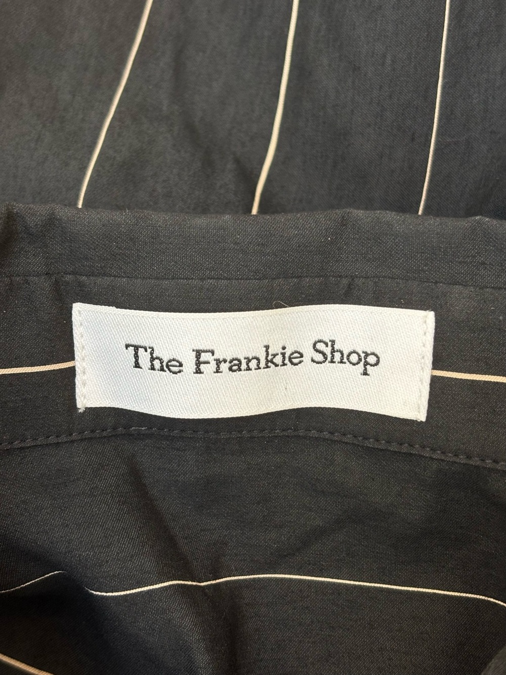 The Frankie Shop Lui Fluid Striped Button Down Shirt Black Beige Size Large - Picture 9 of 12